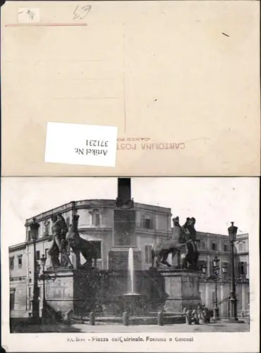 371231,Lazio Roma Rom Piazza del Quirinale Fontana e Colossi Brunnen Statue