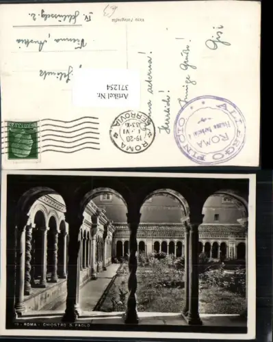 371254,Lazio Roma Rom Chiostro S. Paolo Kloster Arkaden