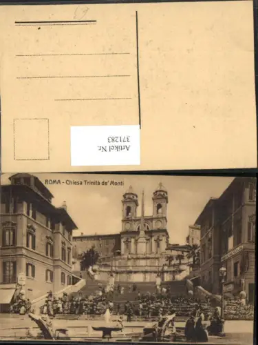 371283,Lazio Roma Rom Chiesa Trinita de Monti Kirche Säule Stiege Brunnen