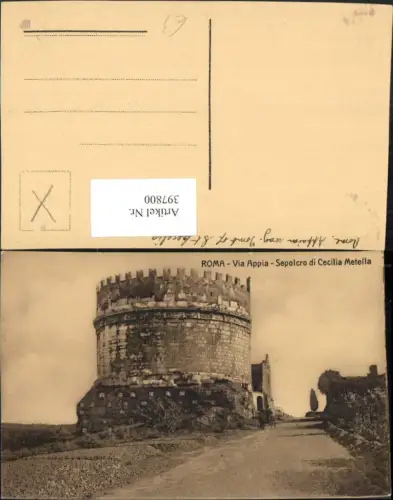 397800,Lazio Roma Rom Via Appia Sepolcro di Cecilia Metella Turm Grabmal