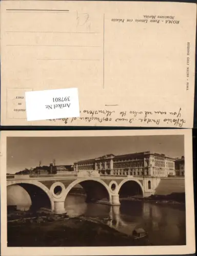 397801,Lazio Roma Rom Ponte Littorio con Palazo Ministero Marina Brücke