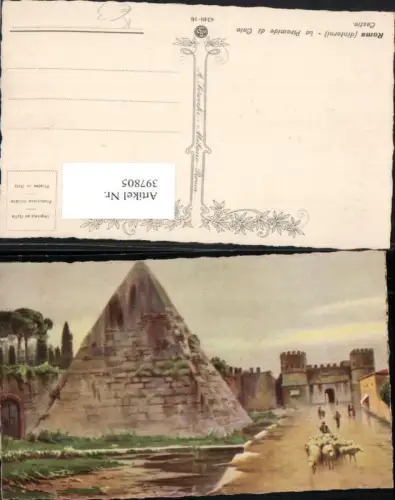 397805,Künstler AK Lazio Roma Rom La Piramide di Caio Cestio Pyramide Schafherde