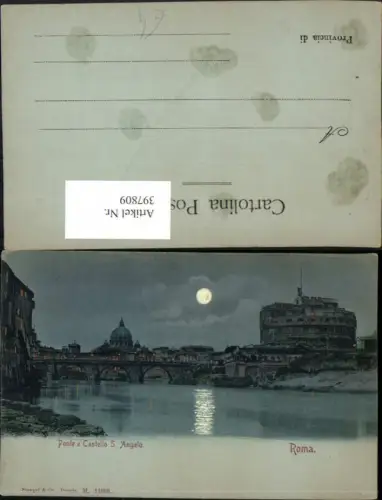 397809,Mond Litho Lazio Roma Rom Ponte e Castello S. Angelo Engelsburg pub Stengel 11008