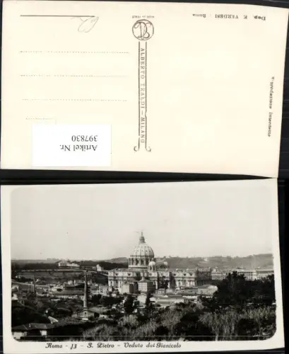 397830,Lazio Roma Rom S. Pietro Veduta dal Gianicolo Petersdom Kirche