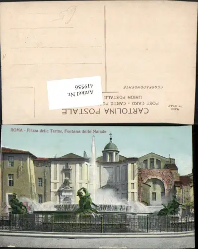 419556,Lazio Roma Rom Piazza delle Terme Fontana delle Naiade Brunnen