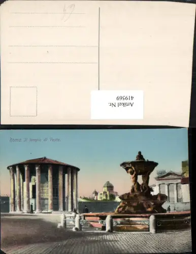 419569,Lazio Roma Rom Il tempio di Vesta Tempel Brunnen