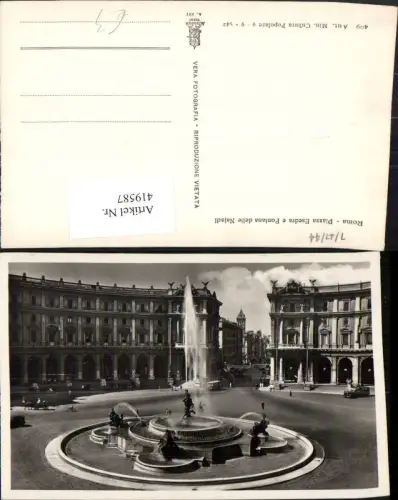 419587,Lazio Roma Rom Piazza Esedra e Fontana delle Najadi Brunnen Fontäne