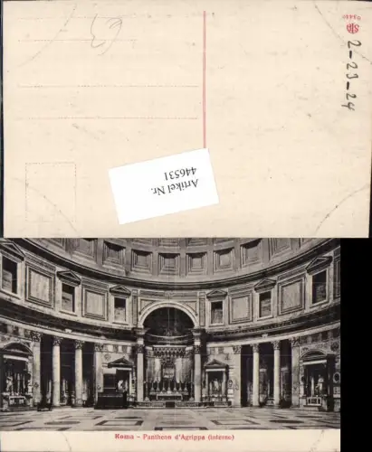 446531,Lazio Roma Rom Pantheon d'Agrippa interno Innenansicht