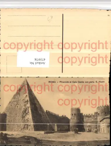475978,Roma Rom Piramide di Caio Cestio con porta S. Paolo Pyramide