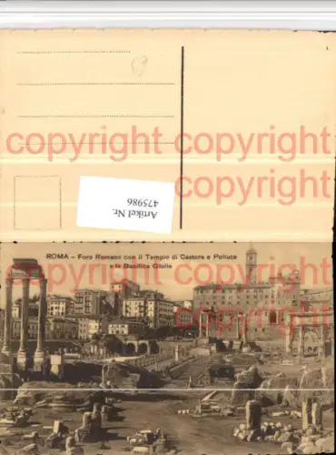 475986,Roma Rom Foro Romano Tempio Castore e Polluce et la Basilica Giulia