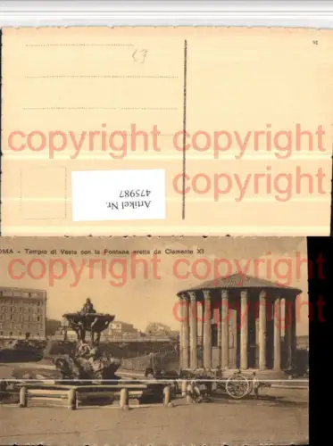475987,Roma Rom Tempio di Vesta con la Fontana Clemente Tempel Brunnen
