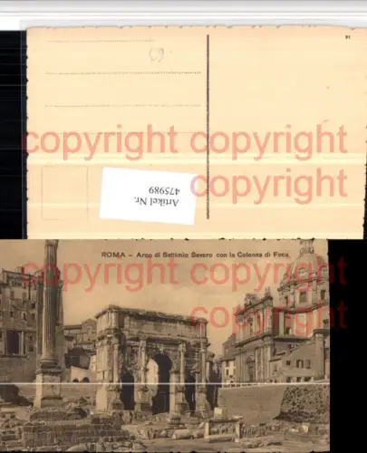 475989,Roma Rom Arco di Settimio Severo con la Colonna di Foca Bogen