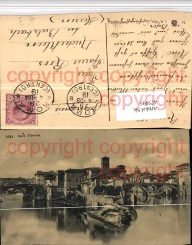 475995,Roma Rom Isola Tiberina Insel Totale Brücken