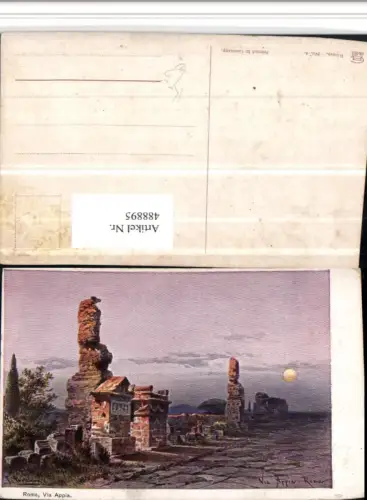 488895,Künstler AK F. Perlberg Roma Rom Via Appia Ruine