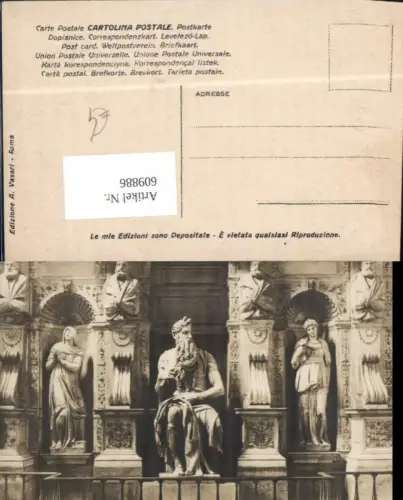609886,Foto-AK Ed. A. Vasari Rom Roma San Pietro Mose di Michelangelo