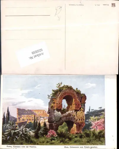 609889,Künstler AK F. Perlberg Rom Roma Colosseo visto dal Palatino Palatin