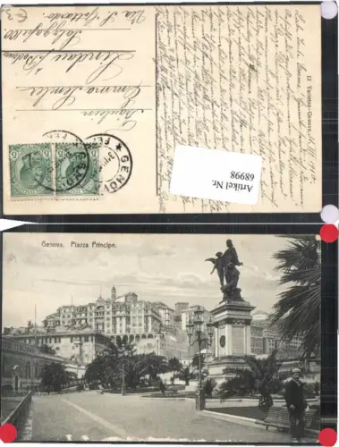 68998,Genova Genua Piazza Principe 1910