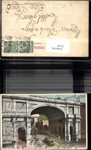 73149,Genova Arco monumentale in Via XX Settembre Strassenbahn