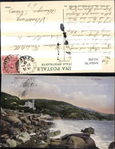 101598,Liguria Bordighera La Spiaggia Küste