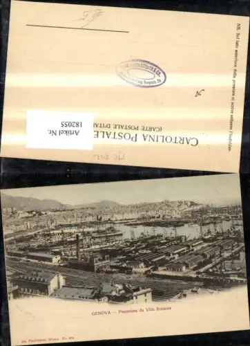 182055,Liguria Genova Genua Panorama da Villa Rosazza Hafenblick Schiffe Dampfer