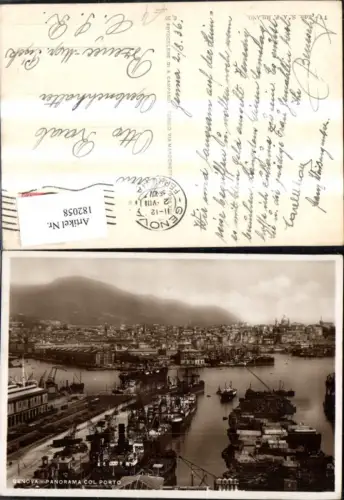 182058,Liguria Genova Genua Panorama col Porto Hafenansicht m. Schiffe Dampfer