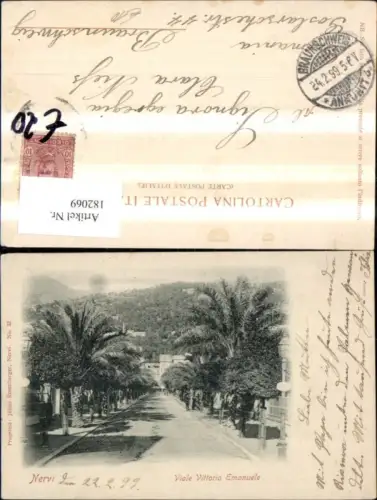 182069,Liguria Nervi Viale Vittorio Emanuele Strassenansicht