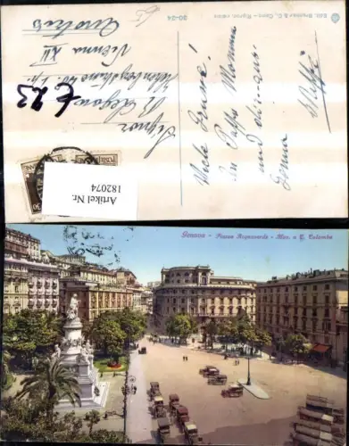 182074,Liguria Genuva Genua Piazza Requaverde Mon. A C. Colombo