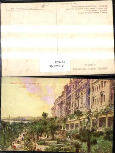 197694,Liguria Genova Grand Hotel Miramare Terrasse Palmen