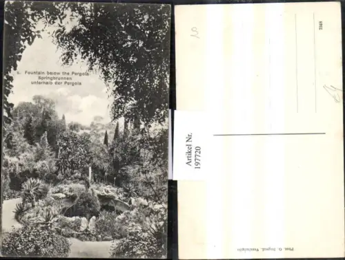 197720,Liguria Fountain below the Pergola Springbrunnen unterhalb d. Pergola