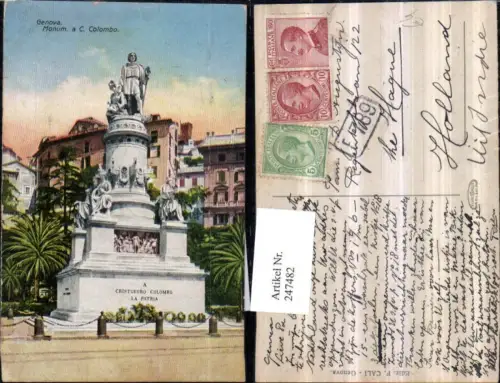 247482,Liguria Genova Genua Monument a C. Colombo Denkmal