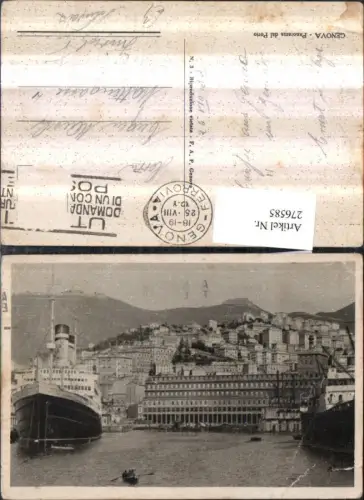 276585,Liguria Genova Genua Panorama dal Porto Teilansicht Dampfer