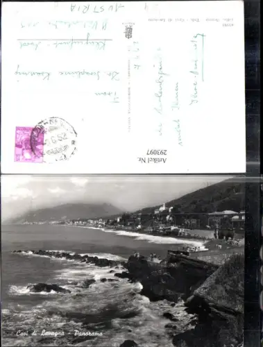 293097,Liguria Genova Cavi di Lavagna Panorama Teilansicht Brandung