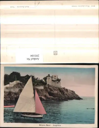 293104,Liguria Genova Genua Nervi Scogliera Motiv Segelboot