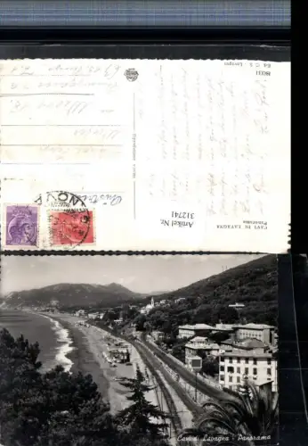 312741,Liguria Genova Cavi di Lavagna Panorama Teilansicht m. Strand