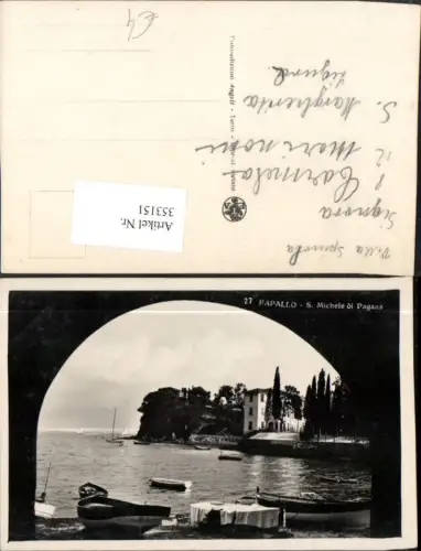 353151,Liguria Genova Rapallo San Michele di Pagana Bucht Küste Boote