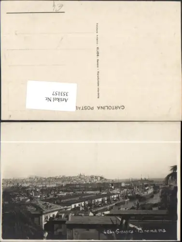 353157,Liguria Genova Genua Panorama Totale Hafen Dampfer