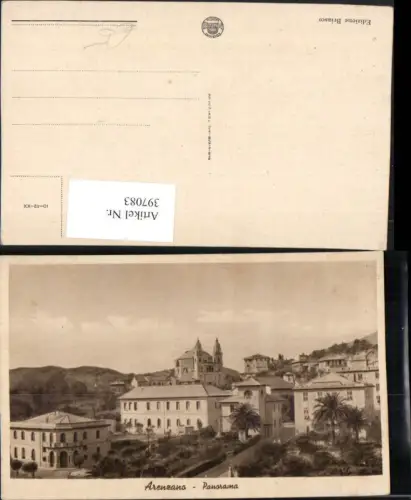397083,Liguria Genova Arenzano Panorama Teilansicht Kirche