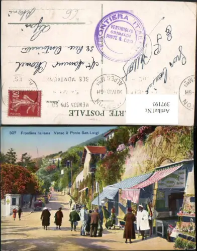 397193,Liguria Imperia Ventimiglia Frontiera verso il Ponte San-Lugi Grenze