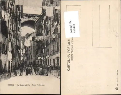 419402,Liguria Genova Genua via Madre di Dio e Ponte Carignano Straßenansicht
