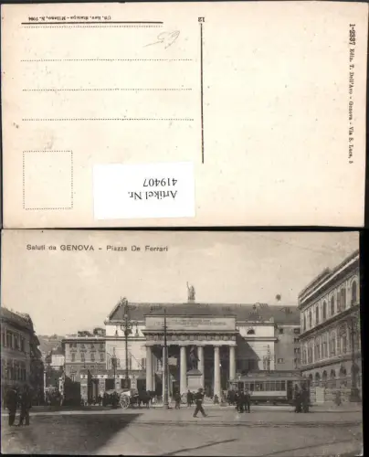 419407,Liguria Genova Genua Piazza de Ferrari Platz Straßenbahn
