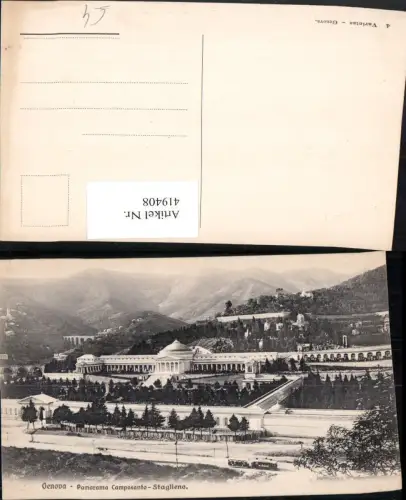 419408,Liguria Genova Genua Panorama Camposanto Staglieno Friedhof
