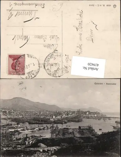 419420,Liguria Genova Genua Panorama Totale Hafen