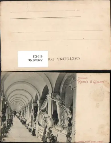 419421,Liguria Genova Genua Ricordo di Genova Camposanto Friedhof Gang
