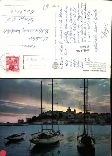 419425,Liguria Imperia Riviera di Fiori Tramonto sul porto Teilansicht Segelboote