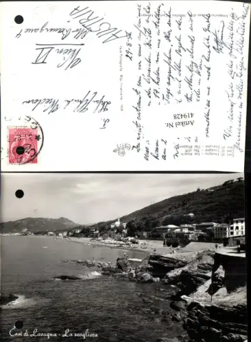 419428,Liguria Genova Cavi di Lavagna Les ecueils Küste