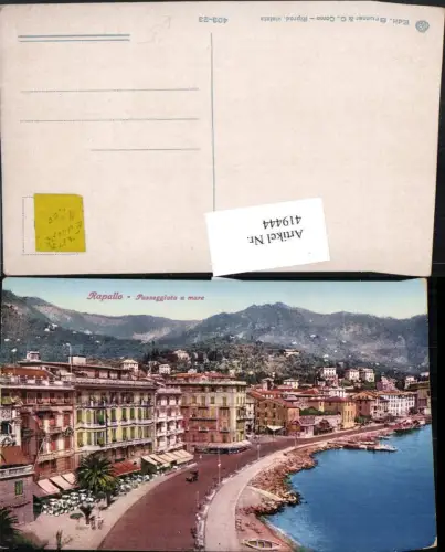419444,Liguria Genova Rapallo Passeggiata a mare Teilansicht