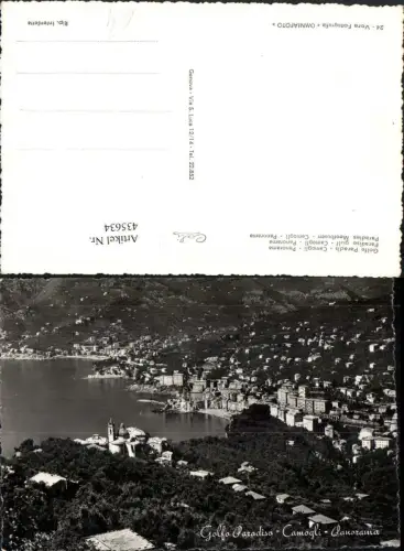 435634,Liguria Genova Golfo Paradiso Camogli Panorama Totale