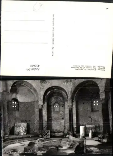 435640,Liguria Savona Albenga Interno del Battistero Taufstein Innenansicht