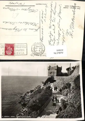 435641,Liguria Genova Genua Nervi Passeggiata a Mare Küste Wegpartie