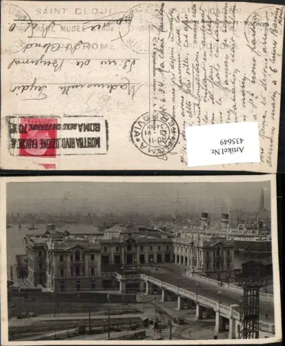 435649,Liguria Genova Genua Le Nuova Stazione Marittima Bahnhof Hafen Dampfer